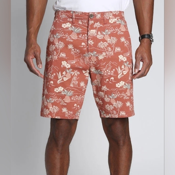 Jachs Other - Jach's Tropical Red Printed Stretch Bleecker Chino Short Men's 31 waist
